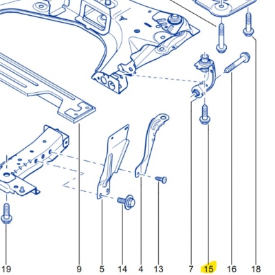 VIS FIXATION BIELLETTE DE BERCEAU SUR CHASSIS Pour Clio 3RS