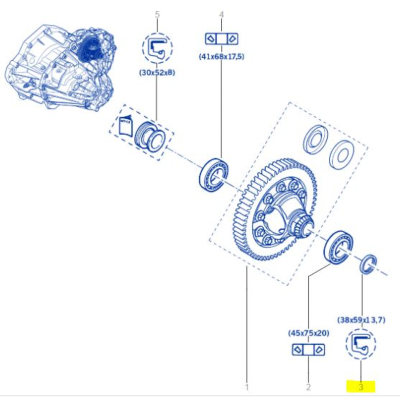 JOINT SPI RENAULT DIFFERENTIEL SORTIE BOITE GH Mégane 2&3RS