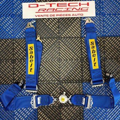 PACK HARNAIS SABELT 4Pts 3" ALU - BLEU + FIXATIONS Pour Alpine A110