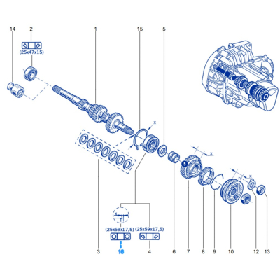 ROULEMENT ARBRE PRIMAIRE Pour Clio 2RS MODELE 1