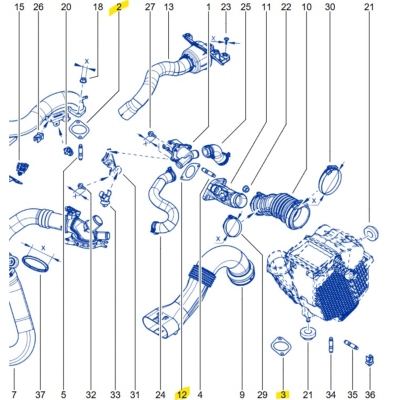 JOINT CONDUIT D'AIR SORTIE TURBO Pour Clio 4RS