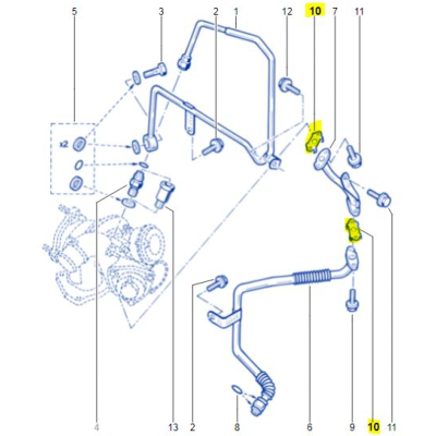 JOINTS TUYAU HUILE TURBO Mégane 2&3RS