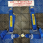 PACK HARNAIS SABELT 4Pts 3" ALU - BLEU + FIXATIONS Pour Alpine A110