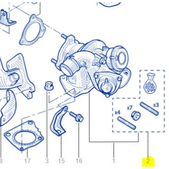 KIT GOUJONS FIXATION TURBO ORIGINE pour Mégane 2&3RS