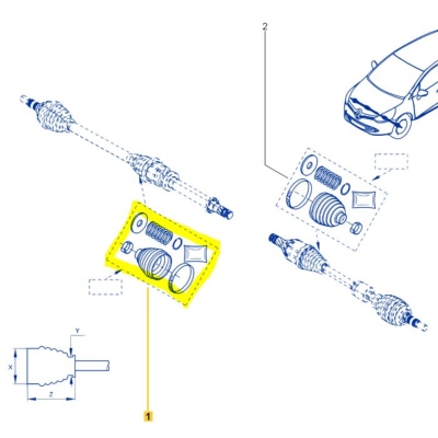 Soufflet de Cardan Côté Roue Clio 2 RS