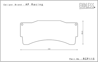 ENDLESS AVANT RCP115-ME20 ép 25mm ETRIER AP RACING 6 pistons (Trackday, Clubsport)