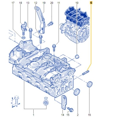 GOUJON FIXATION COLLECTEUR ECHAPPEMENT pour moteur F4R