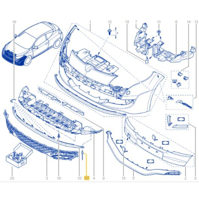 RIVET POUR ÉLÉMENT AÉRODYNAMIQUE PARE-CHOCS pour Megane 3RS