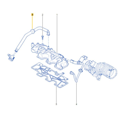 TUYAUTERIE VAPEUR D'HUILE ENTRE DECANTEUR ET COLLECTEUR ADMISSION Pour Megane 3RS
