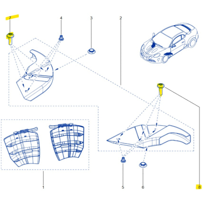 VIS M8 POUR FIXATION ECOPE DE FREIN BASSE POUR ALPINE A110