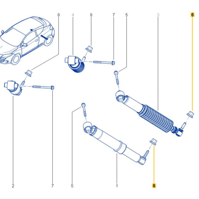 ECROU POUR AMORTISSEUR ARRIERE Pour Megane 3RS