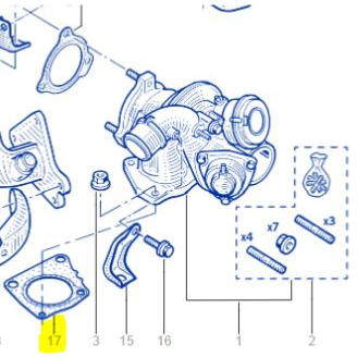 JOINT COLLECTEUR TURBO ORIGINE RENAULT Pour Mégane 2&3RS