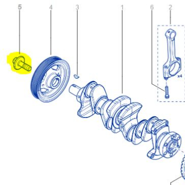 VIS FIXATION POULIE VILEBREQUIN pour Clio 4RS