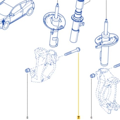 VIS DE SERRAGE M12 JAMBE DE FORCE AMORTISSEUR Pour Megane 2&3RS - Clio 3RS