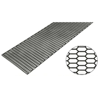 Grille de calandre centrale largeur 37cm en plastique noir pour