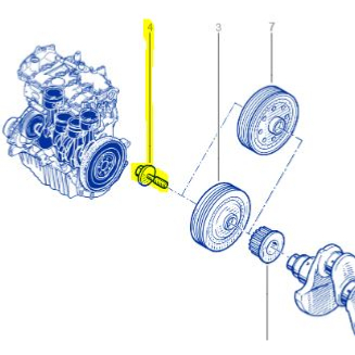 VIS FIXATION POULIE VILEBREQUIN pour Clio 3RS & Mégane 2RS