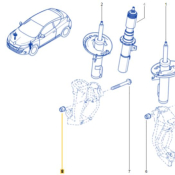 ECROU M12x125 ORIGINE RENAULT POUR SERRAGE AMORTISSEUR DANS PORTE PIVOT DE Megane 3RS