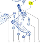 ECROU FIXATION à l'arrière du triangle pour Mégane 3RS