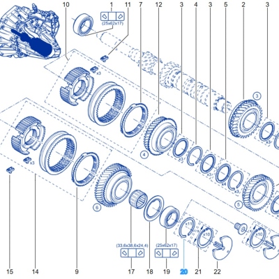 Collection Anneaux boite Clio 3RS ép. 1.7->1.98