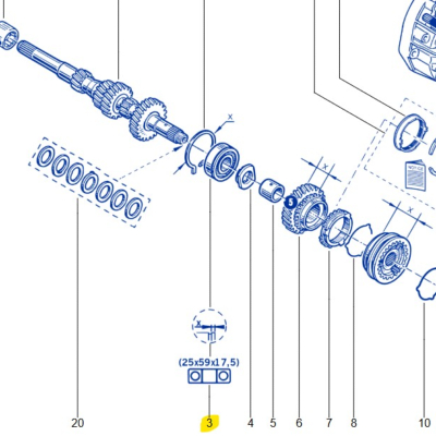 ROULEMENT ARBRE PRIMAIRE Pour boite Twingo 2RS et Clio 2RS