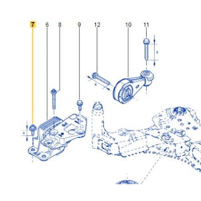 VIS DE FIXATION SUPPORT MOTEUR DISTRI. SUR CAISSE Pour Megane 3RS