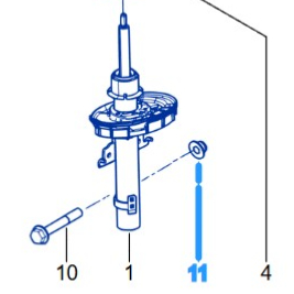 ECROU M12 POUR JAMBE DE FORCE AMORTISSEUR de Megane 4RS