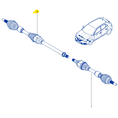 CARDAN AVANT DROIT pour Megane 4RS