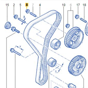 ECROU FIXATION POULIES AAC Pour Mégane 2&3RS et Clio 2RS