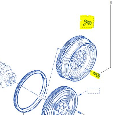 Kit 7 VIS FIX. VOLANT MOTEUR Clio Williams &16s - 2&3RS