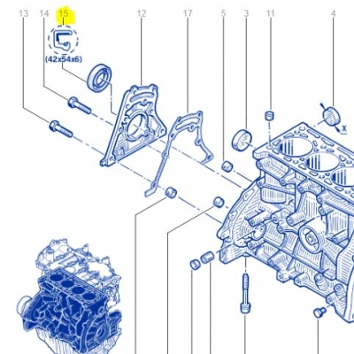 Joint spi vilebrequin côté distribution Mégane 2&3RS Clio 2&3RS