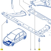 VIS FIXATION ABSORBER de CHOCS ET TRAVERSE ARRIERE Pour Mégane 2RS / Clio 3RS